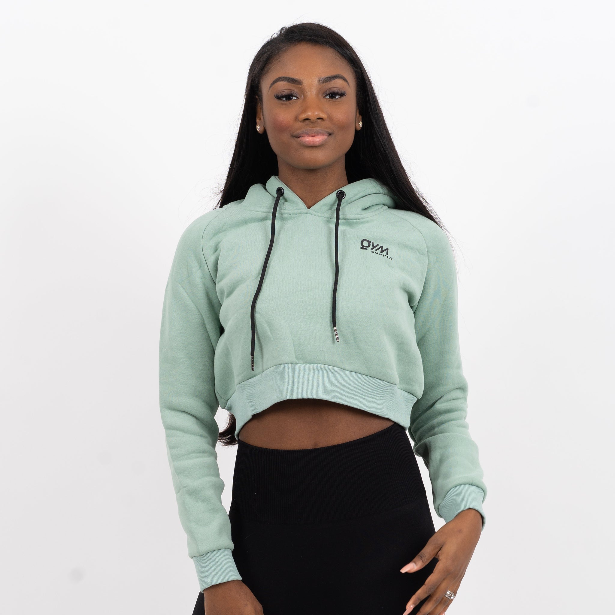 Cropped Hoodie - Green - Gymsupply